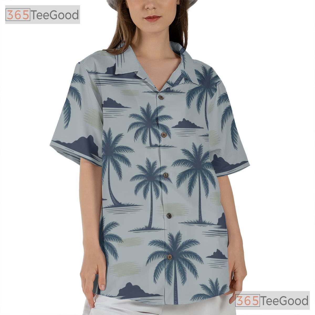 Seamless Tropical Palm Tree Hawaiian Shirt- Unisex Island Beach Summer Apparel
