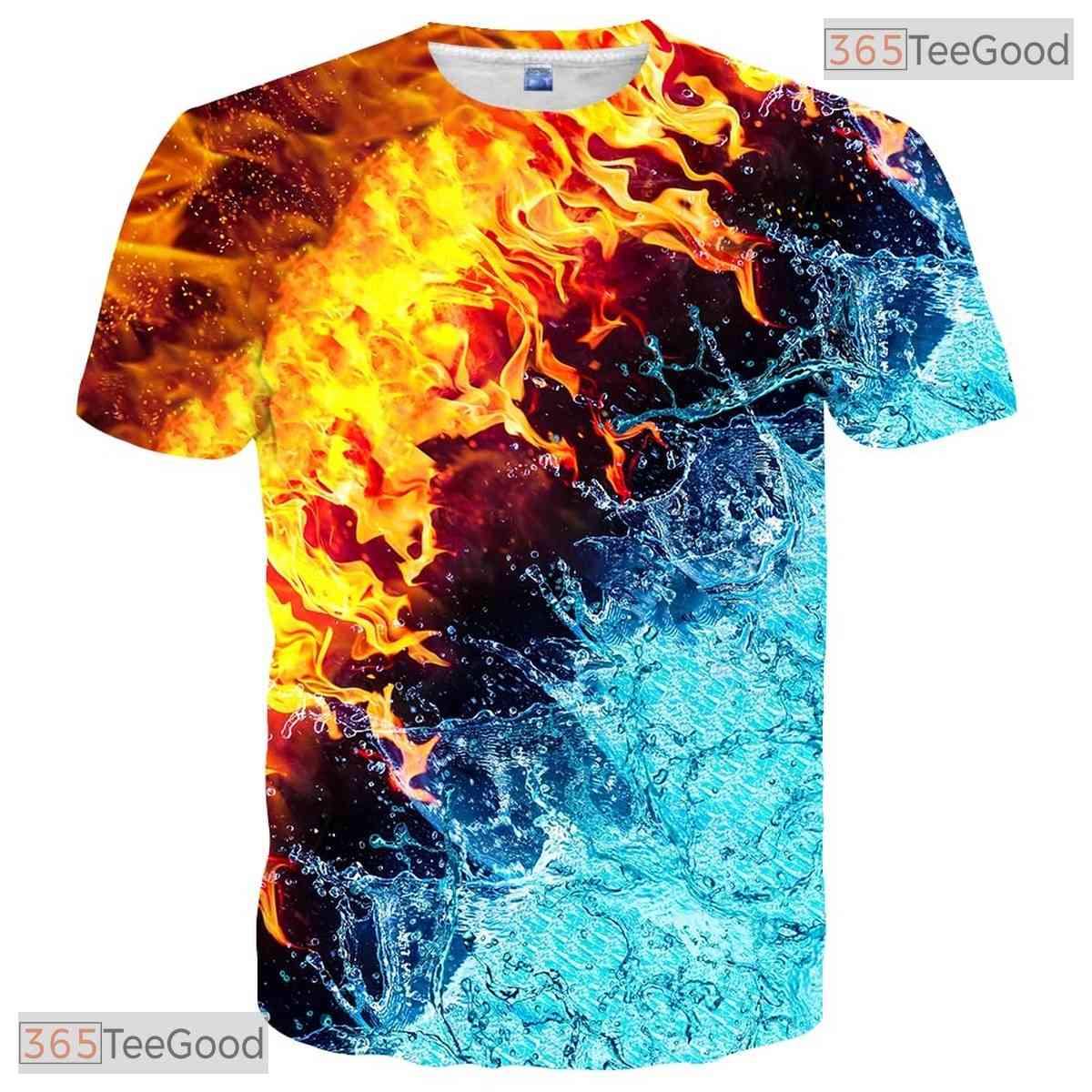Ocean Blue Graphic Fashion 3D Printed Casual Short Sleeve Unisex Tee Shirt Styles