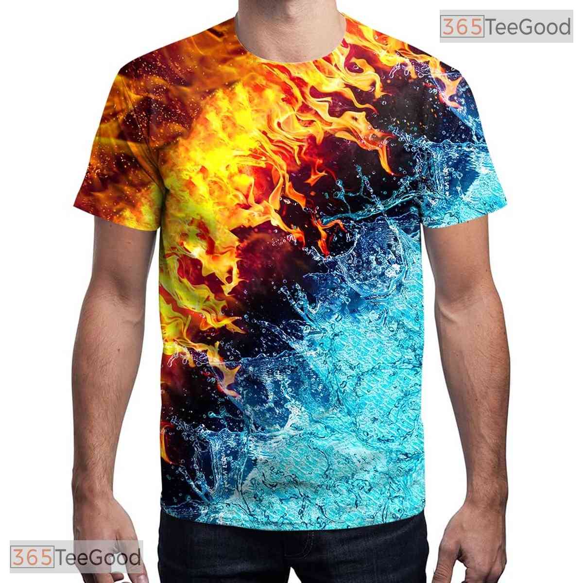 Ocean Blue Graphic Fashion 3D Printed Casual Short Sleeve Unisex Tee Shirt Styles
