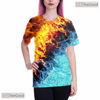 Ocean Blue Graphic Fashion 3D Printed Casual Short Sleeve Unisex Tee Shirt Styles