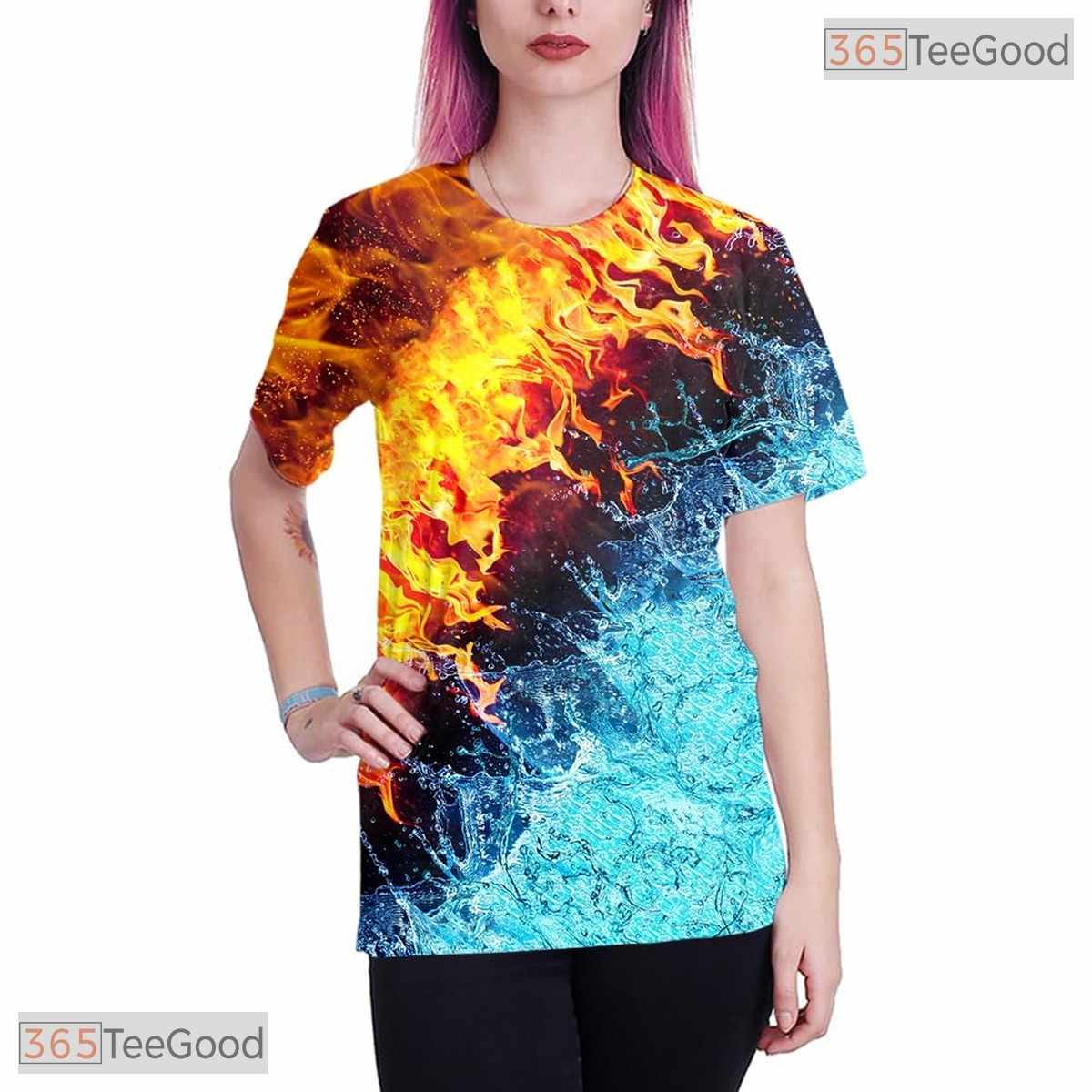 Ocean Blue Graphic Fashion 3D Printed Casual Short Sleeve Unisex Tee Shirt Styles