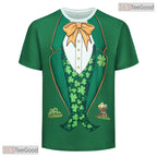 Green Shamrock St Patricks Day Costume Novelty 3D Printed Casual Unisex T-Shirt Top