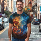 Mythical Twin Dragon Fantasy Graphic 3D Printed Casual Unisex Tee Shirt Apparel