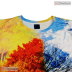 Multi Color Cosmic Stardust Graphic 3D Printed Casual Unisex Tee Shirt Styles