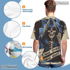 Skeleton Poker Cards Casino Graphic 3D Printed Casual Short Sleeve Unisex Shirt