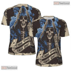 Skeleton Poker Cards Casino Graphic 3D Printed Casual Short Sleeve Unisex Shirt