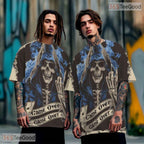 Skeleton Poker Cards Casino Graphic 3D Printed Casual Short Sleeve Unisex Shirt