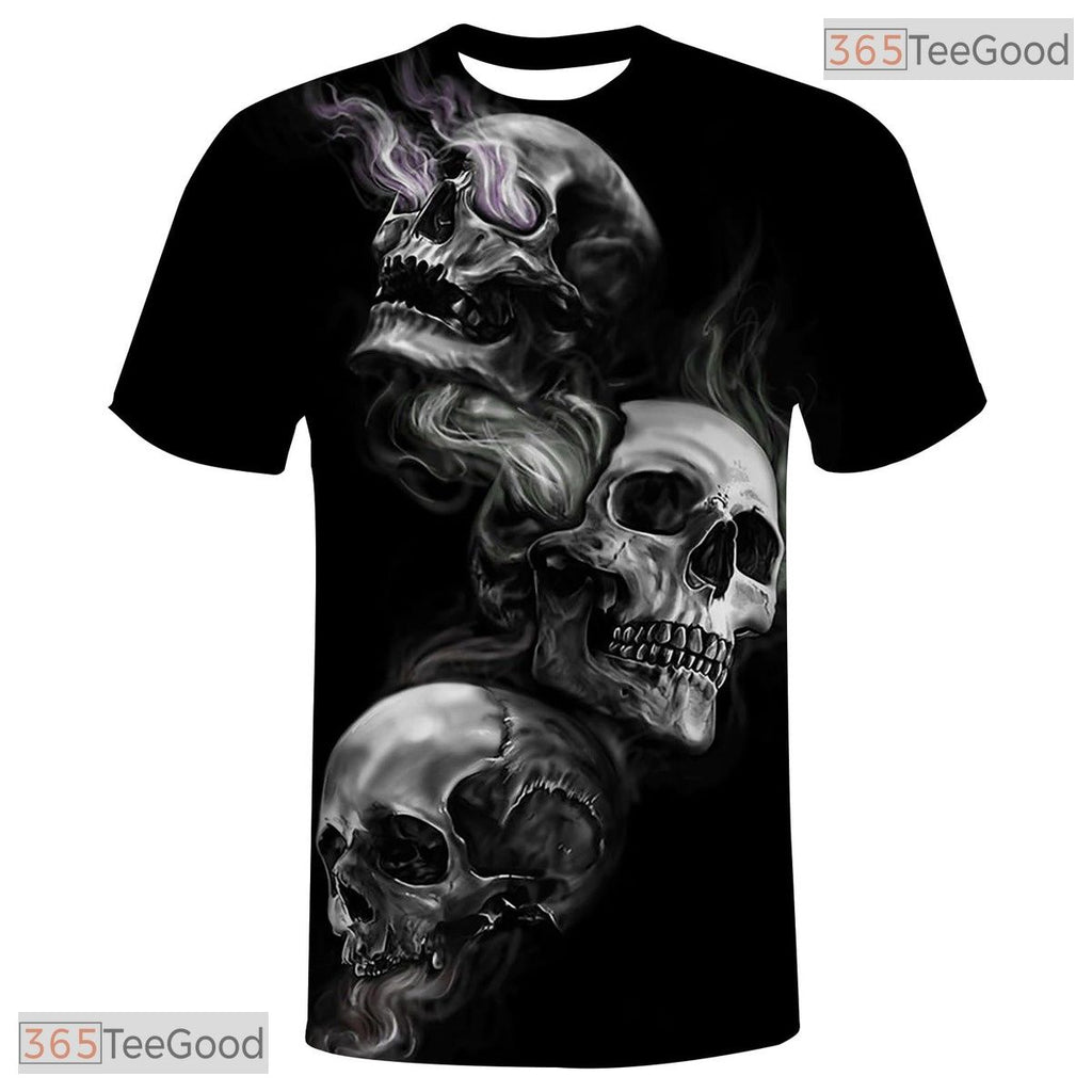 Cool Skull Basketball Graphic Pattern 3D Printed Short Sleeve Unisex Tee Shirt Tops