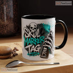 Urban Graffiti Skull Marker Tag Design Street Art Edgy Premium Ceramic Accent Coffee Mug