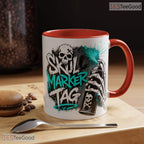 Urban Graffiti Skull Marker Tag Design Street Art Edgy Premium Ceramic Accent Coffee Mug