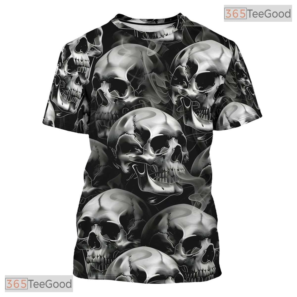 Dark Black Skull Fantasy Gothic Graphic Art 3D Printed Casual Unisex T-Shirts