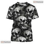 Dark Black Skull Fantasy Gothic Graphic Art 3D Printed Casual Unisex T-Shirts