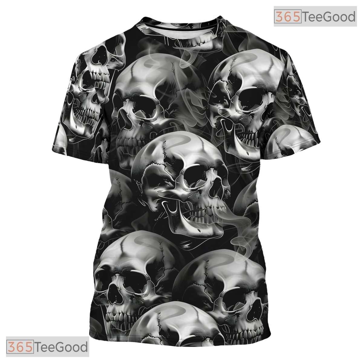 Dark Black Skull Fantasy Gothic Graphic Art 3D Printed Casual Unisex T-Shirts