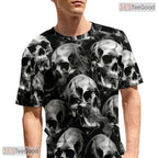 Dark Black Skull Fantasy Gothic Graphic Art 3D Printed Casual Unisex T-Shirts