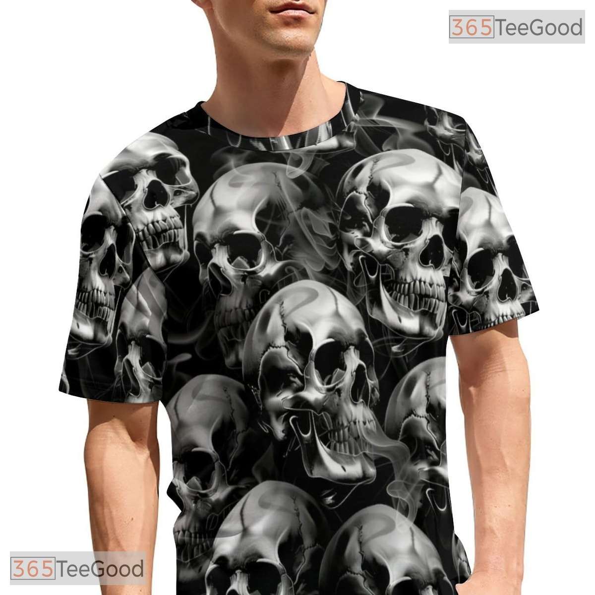 Dark Black Skull Fantasy Gothic Graphic Art 3D Printed Casual Unisex T-Shirts