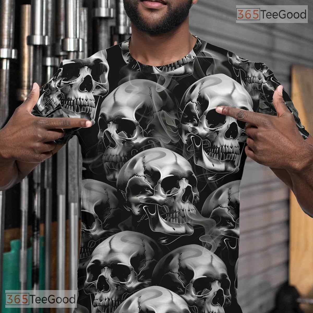 Dark Black Skull Fantasy Gothic Graphic Art 3D Printed Casual Unisex T-Shirts