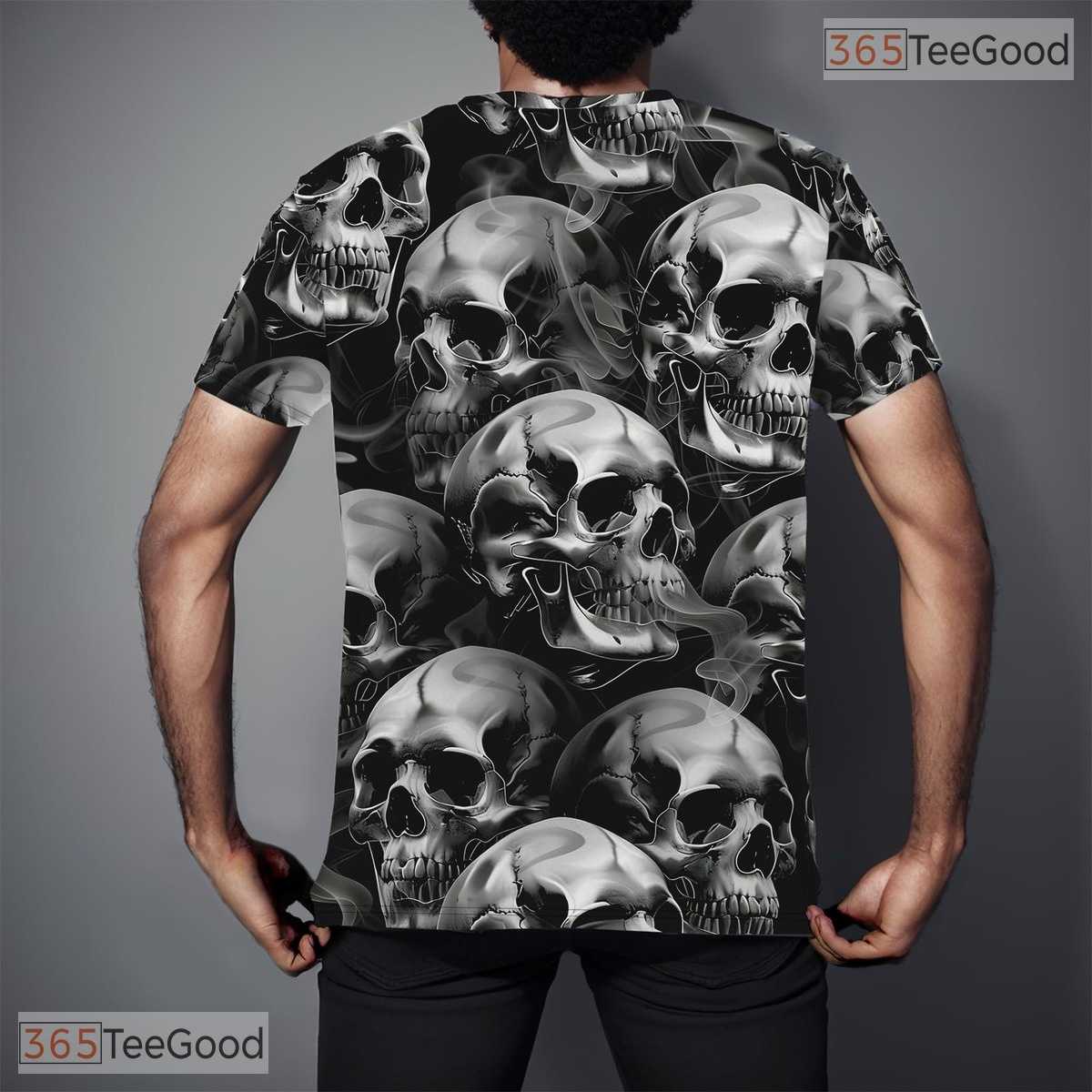 Dark Black Skull Fantasy Gothic Graphic Art 3D Printed Casual Unisex T-Shirts