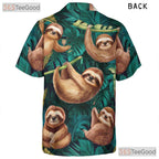 Sloth Rainforest Theme Hawaiian Tee - Unisex Funny Summer Beach Outfit