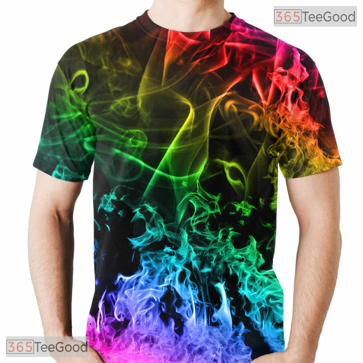 Abstract Dark Smog Smoke Graphic Art 3D Printed Casual Unisex Tee Shirt Tops