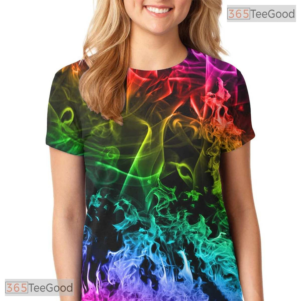Abstract Dark Smog Smoke Graphic Art 3D Printed Casual Unisex Tee Shirt Tops