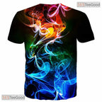 Abstract Colorful Smoke Graphic 3D Printed Casual Unisex Short Sleeve Tee Shirt