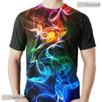 Abstract Colorful Smoke Graphic 3D Printed Casual Unisex Short Sleeve Tee Shirt