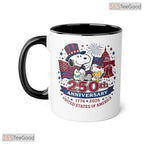 Cartoon Dog 250th Anniversary Celebration Independence Day Two Tone Ceramic Accent Mug