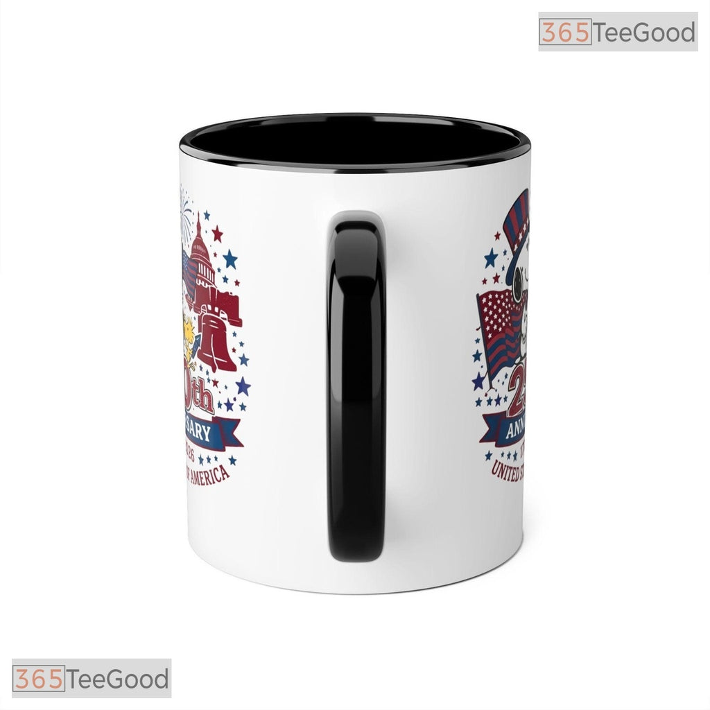 Cartoon Dog 250th Anniversary Celebration Independence Day Two Tone Ceramic Accent Mug