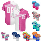 Soft Pink & White Custom Baseball Jersey Shirt Personalized Unisex Name & Number Tee