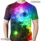 Vibrant Colorful Space Nebula 3D Graphic Printed Casual Unisex Tee Shirt Tops
