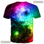 Vibrant Colorful Space Nebula 3D Graphic Printed Casual Unisex Tee Shirt Tops