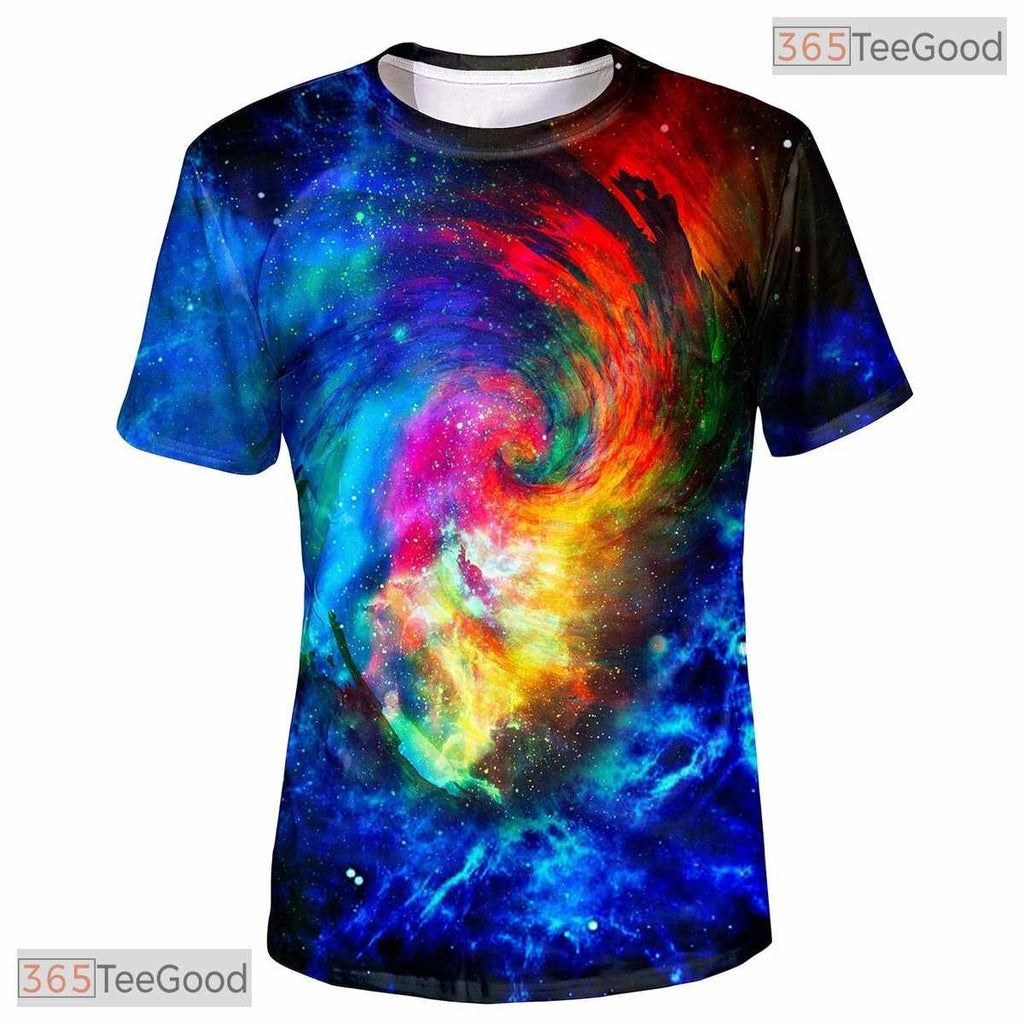 Deep Space Astronaut Galaxy Graphic 3D Printed Casual Unisex T-Shirt Tops Style