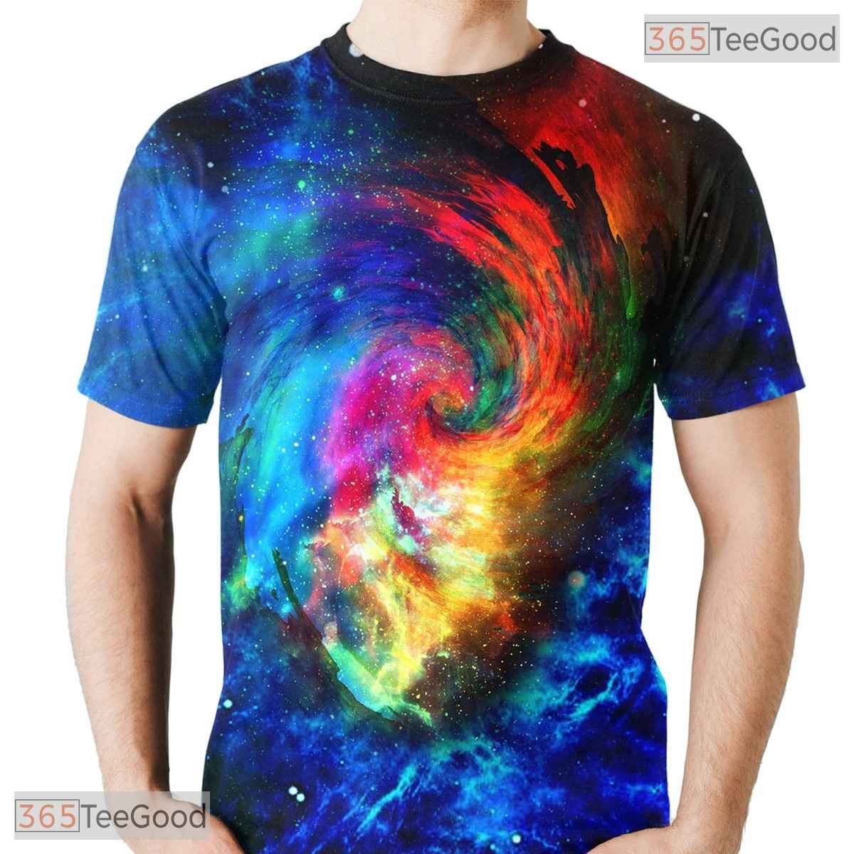 Deep Space Astronaut Galaxy Graphic 3D Printed Casual Unisex T-Shirt Tops Style