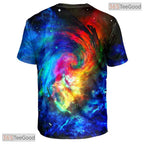 Deep Space Astronaut Galaxy Graphic 3D Printed Casual Unisex T-Shirt Tops Style