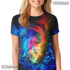 Deep Space Astronaut Galaxy Graphic 3D Printed Casual Unisex T-Shirt Tops Style