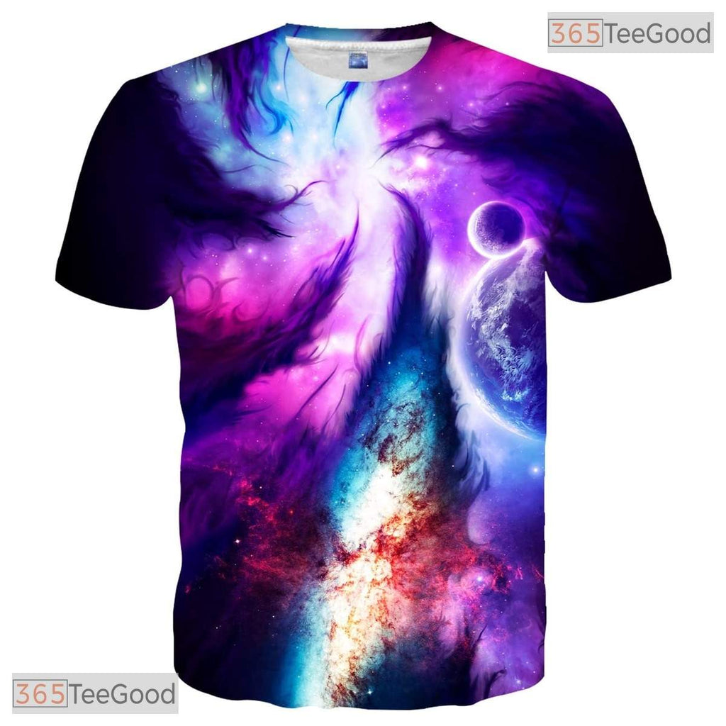 Deep Cosmic Space Galaxy Art 3D Printed Casual Unisex Tee Shirt For Men Women