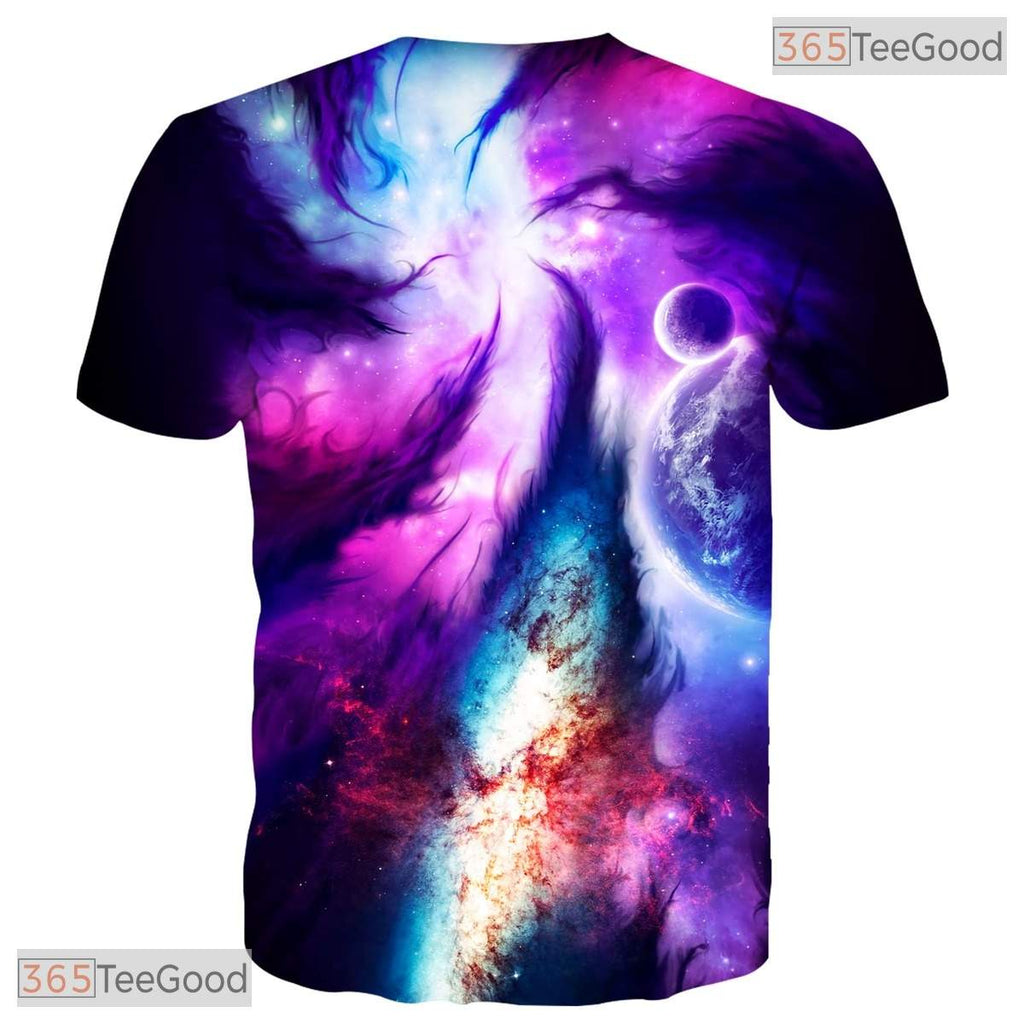 Deep Cosmic Space Galaxy Art 3D Printed Casual Unisex Tee Shirt For Men Women