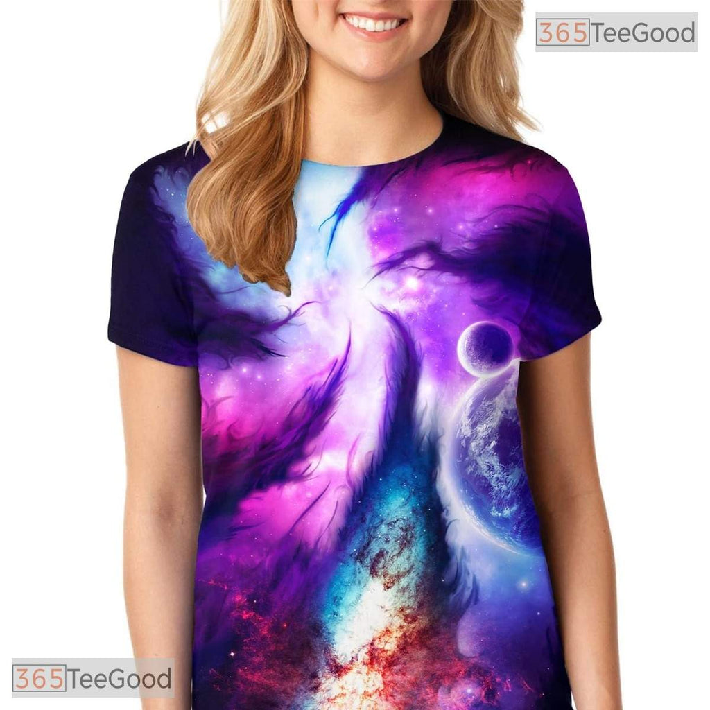 Deep Cosmic Space Galaxy Art 3D Printed Casual Unisex Tee Shirt For Men Women