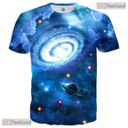Galaxy Space Colorful Print Art 3D Casual Unisex T-Shirt For Men Women And Teens