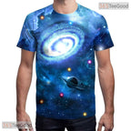 Galaxy Space Colorful Print Art 3D Casual Unisex T-Shirt For Men Women And Teens