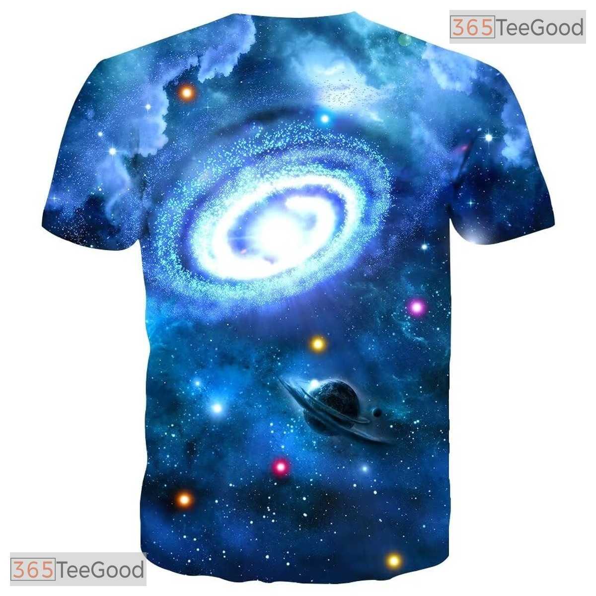 Galaxy Space Colorful Print Art 3D Casual Unisex T-Shirt For Men Women And Teens
