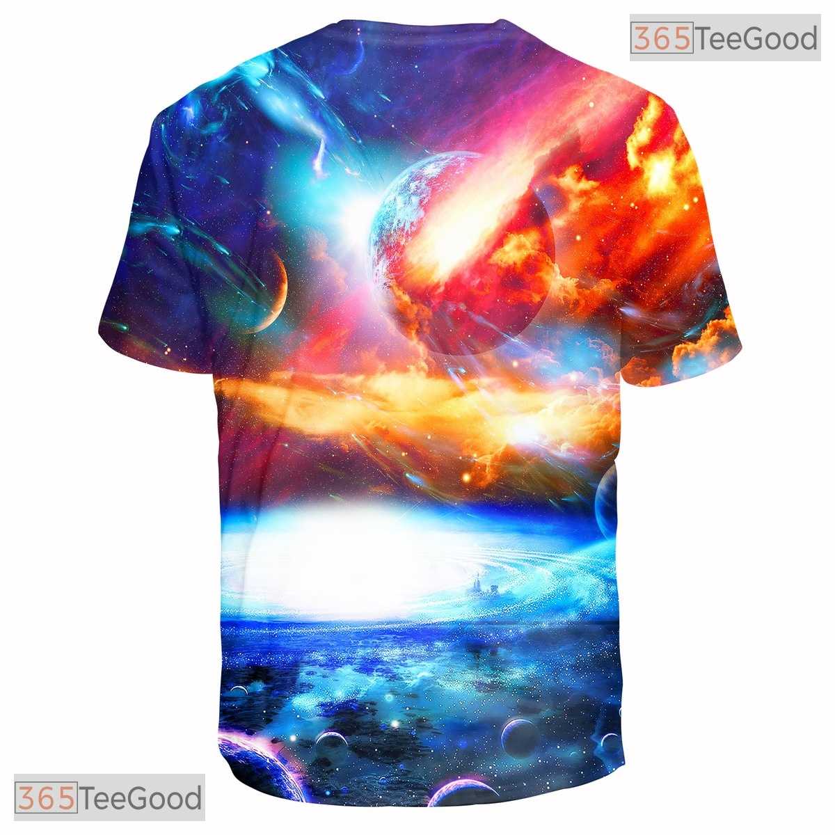 Deep Space Galaxy Colorful Design 3D Graphic Printed Crewneck Unisex Tee Shirt Top