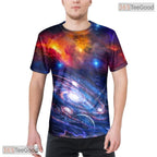 Cosmic Space Nebula Colorful Design 3D Graphic Printed Crewneck Unisex T-Shirt Top