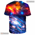 Cosmic Space Nebula Colorful Design 3D Graphic Printed Crewneck Unisex T-Shirt Top