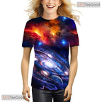 Cosmic Space Nebula Colorful Design 3D Graphic Printed Crewneck Unisex T-Shirt Top