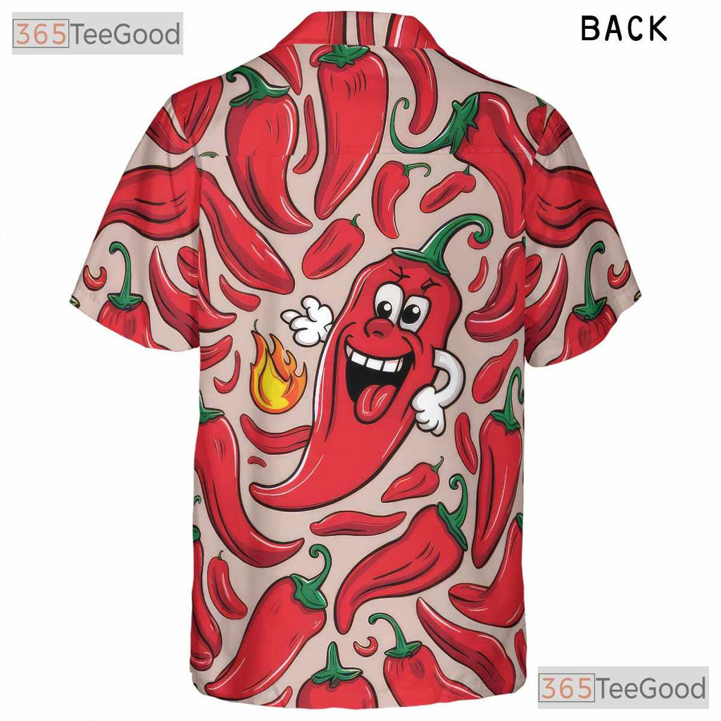 Spicy Chili Pepper Funny Hot Cartoon Peppers Summer Hawaiian Shirt Unisex
