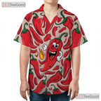 Spicy Chili Pepper Funny Hot Cartoon Peppers Summer Hawaiian Shirt Unisex