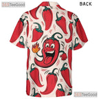 Spicy Chili Pepper Funny Hot Cartoon Summer Aloha Hawaiian Shirt Unisex Top