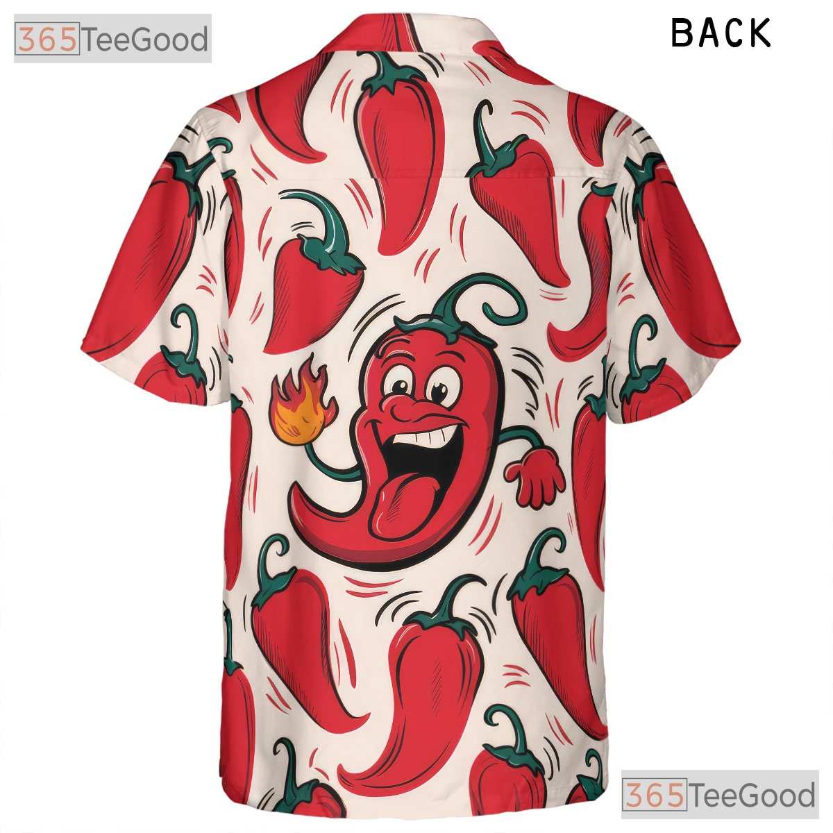 Spicy Chili Pepper Funny Hot Cartoon Summer Aloha Hawaiian Shirt Unisex Top