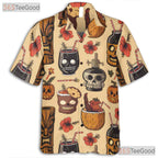 Spooky Tiki Hawaiian Shirt - Unisex Vintage Halloween Cocktail Party Tee
